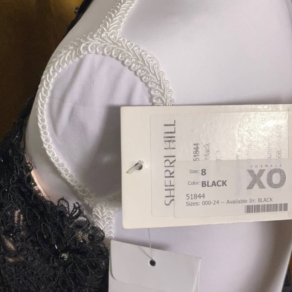 Sherri Hill Black Lace Maxi Dress - Picture 4 of 4